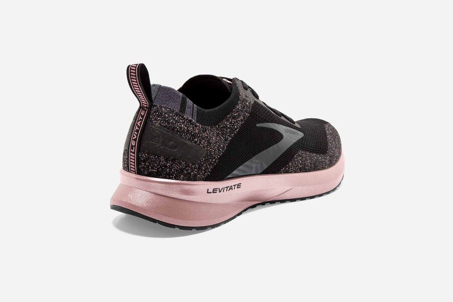 Brooks Levitate 4 Road Running Shoes Womens Black/Pink 239106-QTM